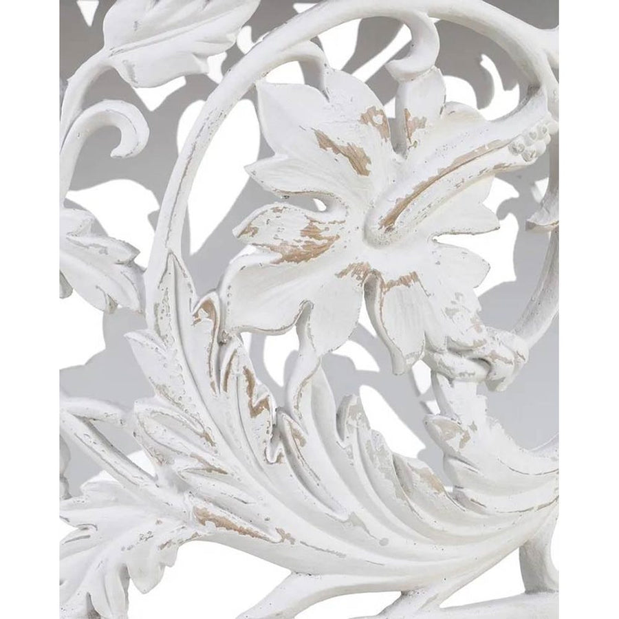 Shabby Chic stílusú, kör alakú, kézműves fenyőfa dohányzóasztal