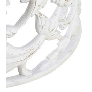 Shabby Chic stílusú, kör alakú, kézműves fenyőfa dohányzóasztal