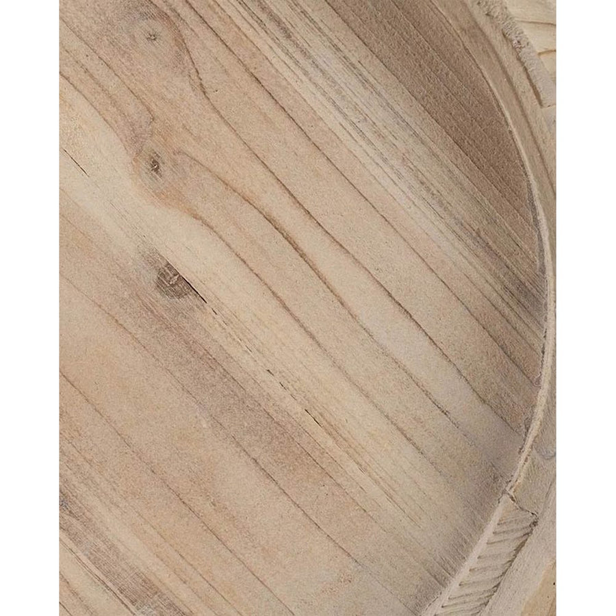 Shabby Chic stílusú, kör alakú, kézműves fenyőfa kisasztal