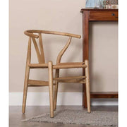Vintage stílusú, szilfából készült, natúr színű rattan ülőfelülettel rendelkező, formatervezett kézműves karosszék