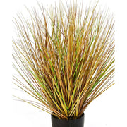 Őszi hangulatú, dús kialakítású, 65 cm magas, mű szökőkút fű bokor, fekete műanyag kaspóban.