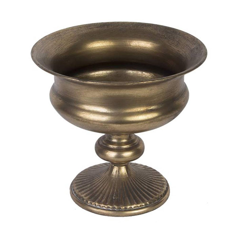 Patinás óarany színű fémkaspó