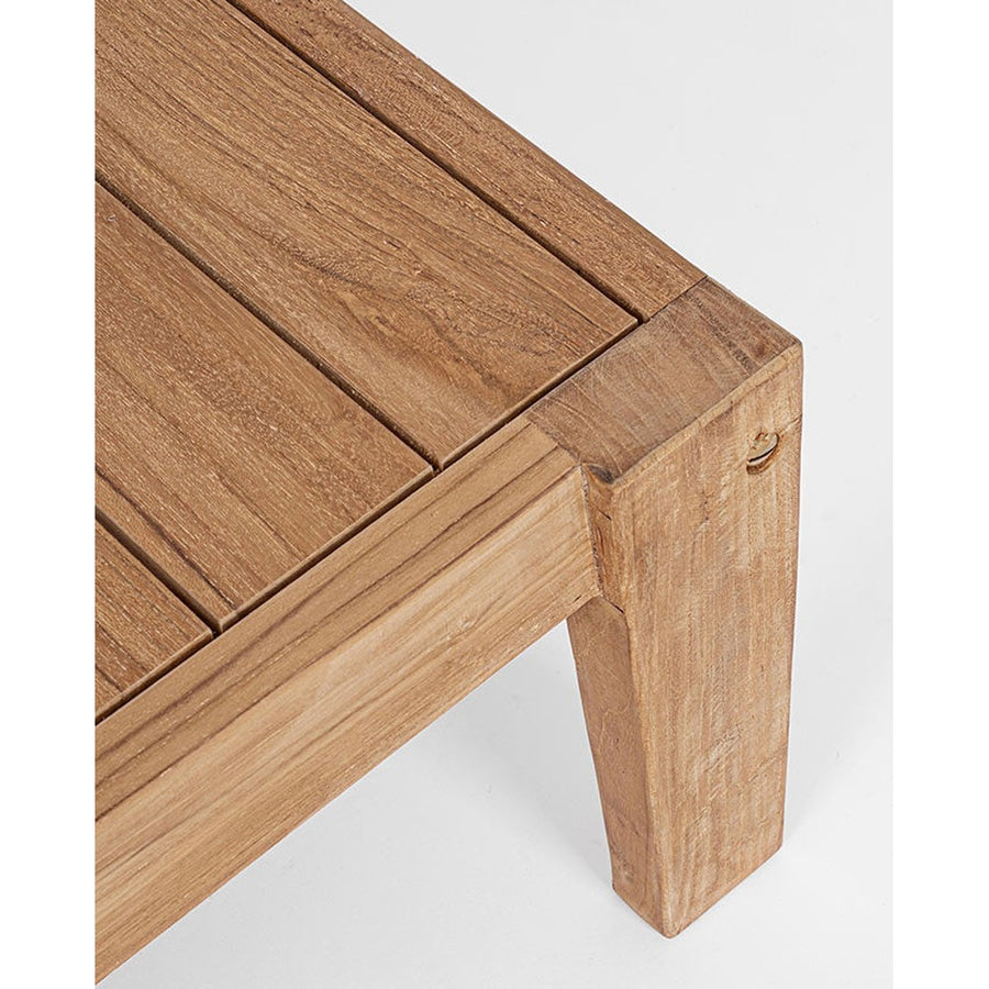 Prémium kategóriás, kortárs keleti stílusú, 120 cm hosszú és 80 cm széles teakfa kerti asztal