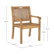 NOEMI natúr akácfa kerti karosszék