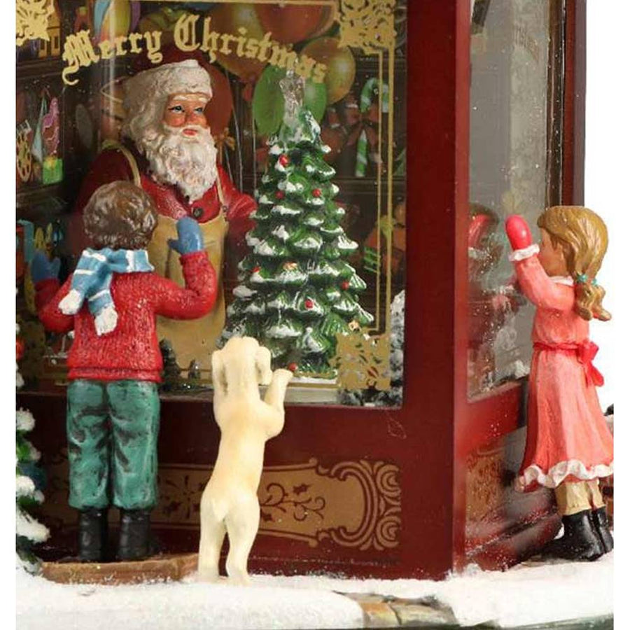 Prémium kategóriás, LED világítással felszerelt, viktoriánus kort idéző, békebeli, zenélő játékbolt működő kisvasúttal