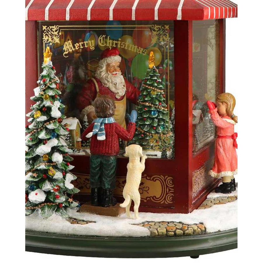 Prémium kategóriás, LED világítással felszerelt, viktoriánus kort idéző, békebeli, nagyméretű zenélő játékbolt működő kisvasúttal