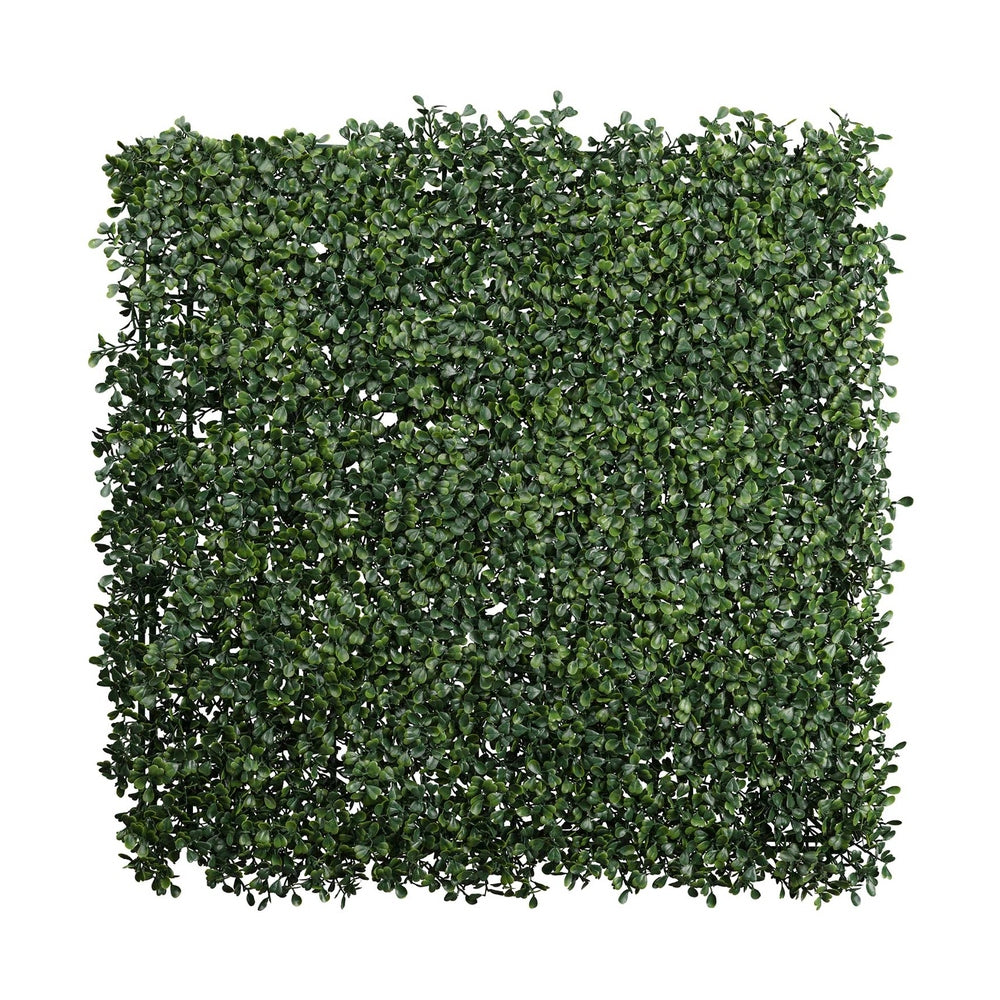Mű bukszuslevelekből készült, 50 cm hosszú és 50 cm széles, UV álló mesterséges növényfal panel 