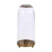 Loft stílusú, uvegbúrás, antik réz színű fém gyertyatartó a thomas kollekcióból