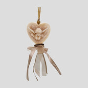 Vintage stílusú, vanília illatú kézműves illatfüzér, angyal figurás szív formájú krémviasszal..