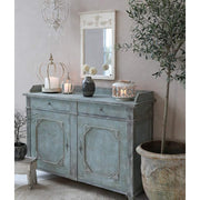 Shabby Chic stílusú tört fehér színű vintage falitükör