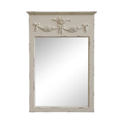 Shabby Chic stílusú tört fehér színű vintage falitükör