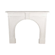 Vintage stílusú, antik fehér színű, fa kandalló keret