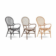 OLD FRENCH vintage bézs-barna rattan karosszék