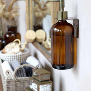 Barna színű üvegű, vintage szappanadagoló.