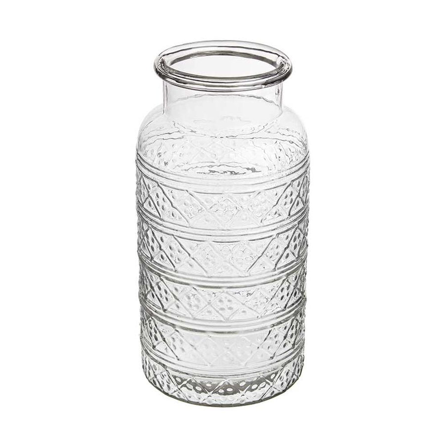 Vintage stílusú, dombormintás üvegváza